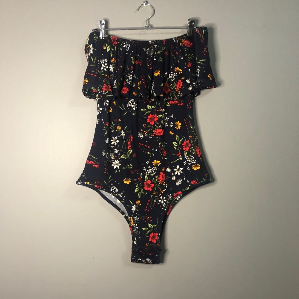 SOLD  Marci off the shoulder floral bodysuit
